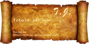 Totola János névjegykártya