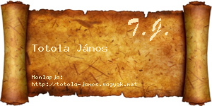 Totola János névjegykártya